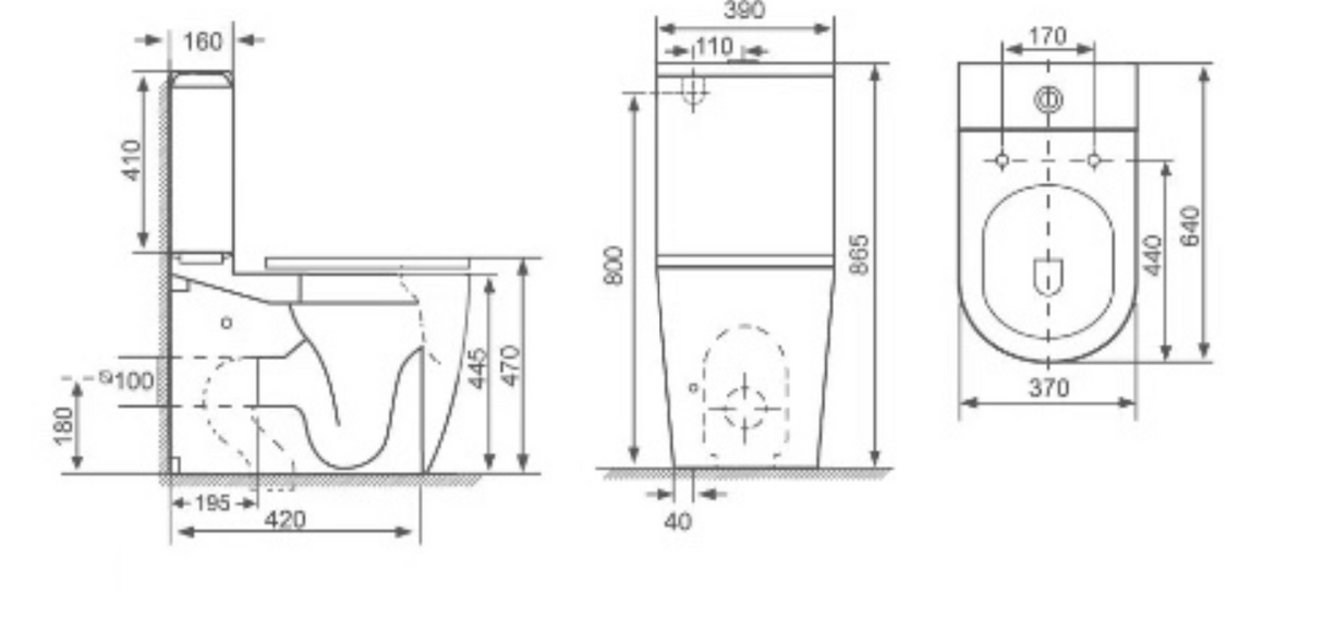 Kartell K-VIT Genoa Round Comfort Height Rimless Close Coupled WC Pan (GEN028RO)