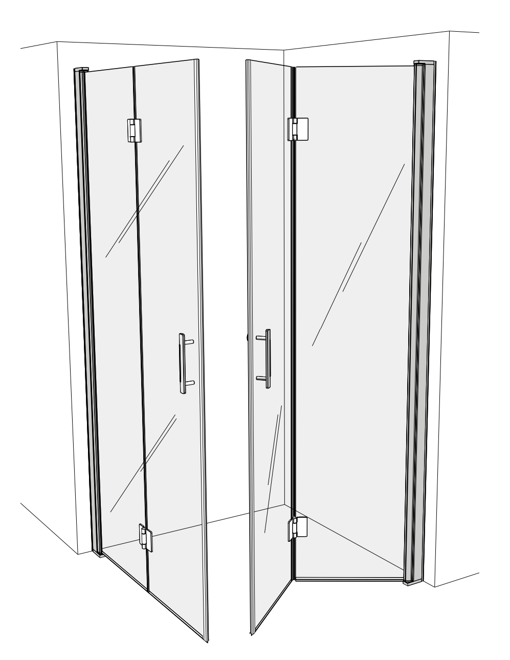 Impey Coram Premier 8 8mm Glass 760mm x 760mm Double Bi-Fold Door Shower Enclosure Chrome (P8CB76CUC)