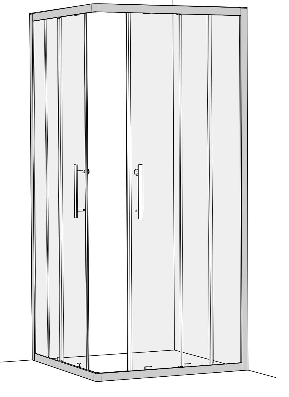 Impey Coram Premier 8 8mm Plain Glass 900mm x 900mm Corner Entry Shower Enclosure Chrome (P8CE90CUC)