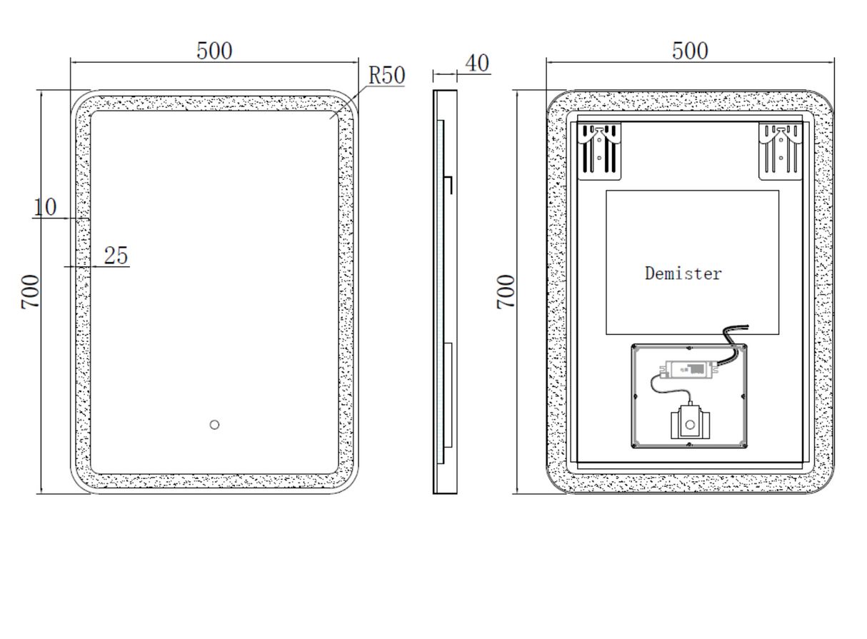 Kartell K-VIT Ottone Square 500x700mm Mirror-Brushed Brass (OT5070)
