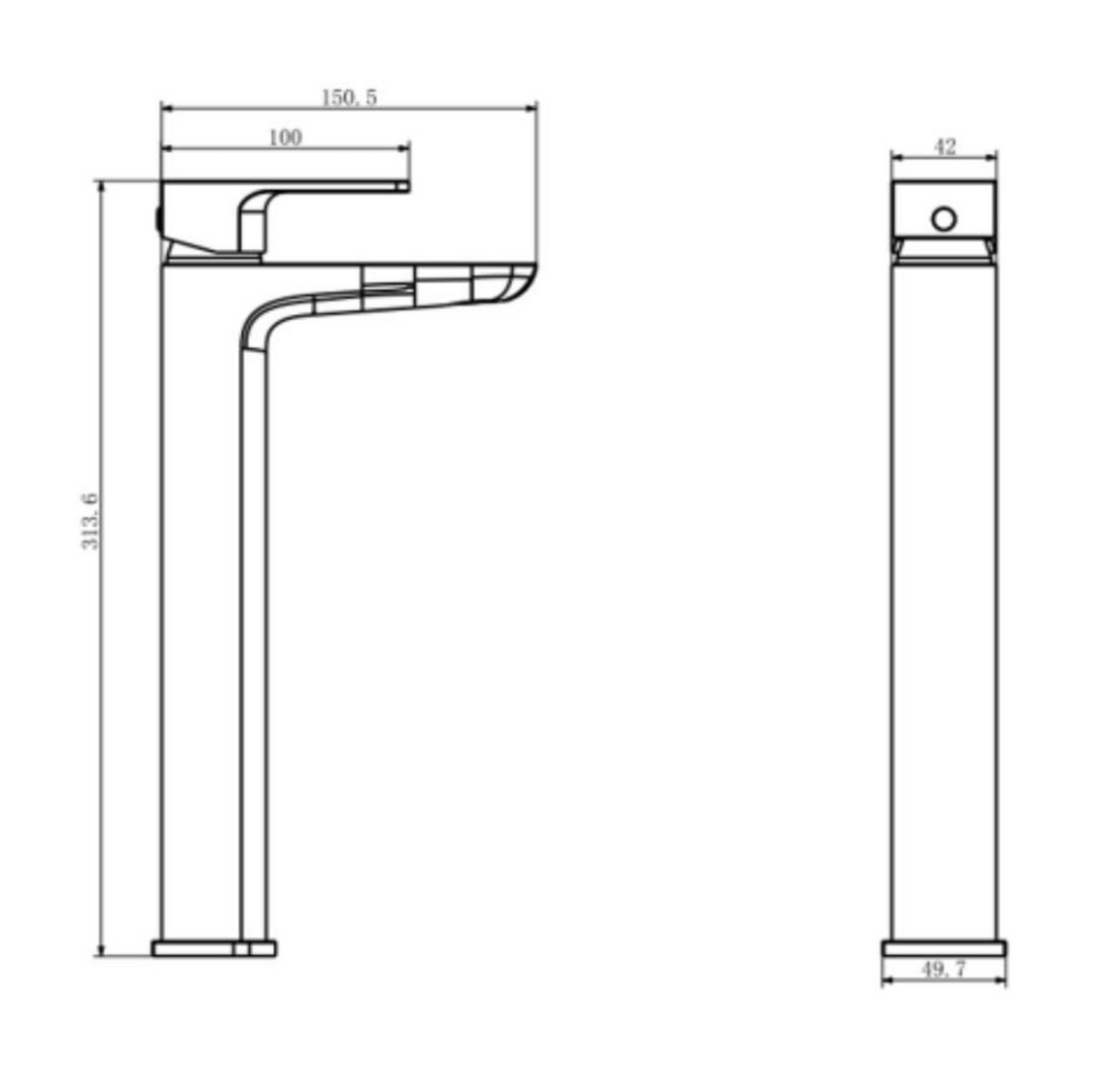Kartell K-VIT Kolt Hi-Rise Mono Basin Mixer Brushed Brass (TAP321KBB)