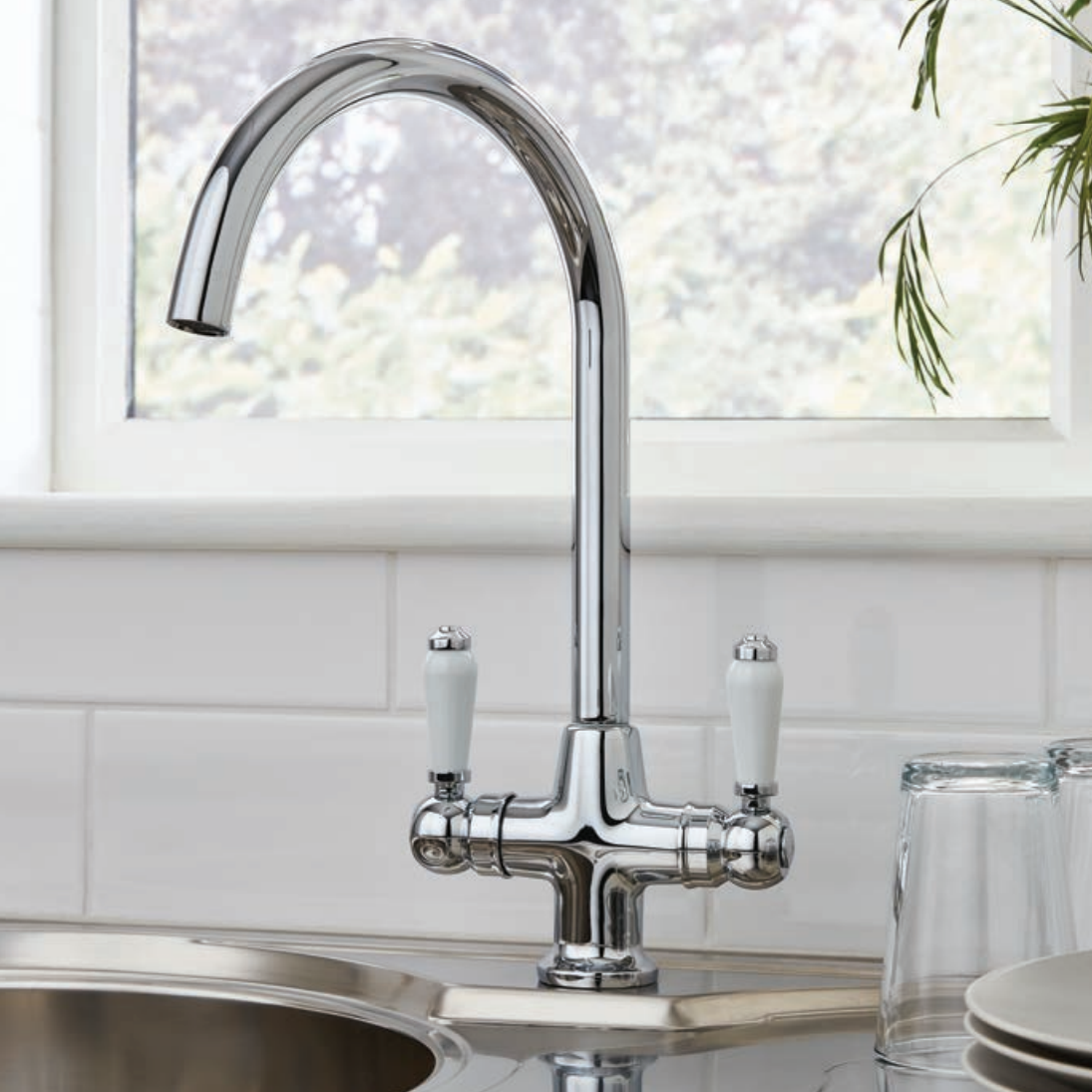 Kartell K-VIT Buckingham Traditional Kitchen Sink Mixer – Chrome (KST015)