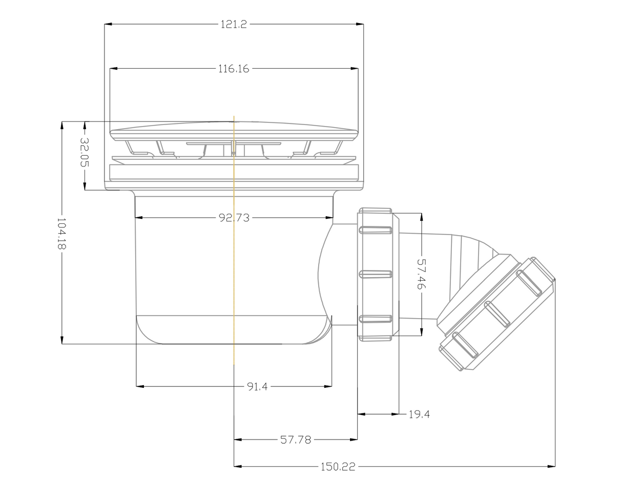 Kartell K-VIT 90mm Fast Flow Waste White (FFW90-WHITE)