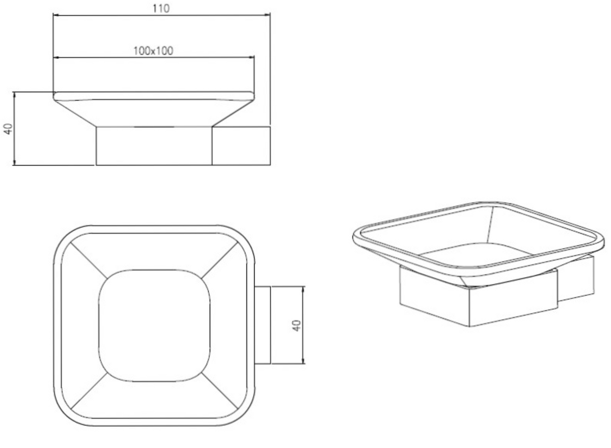 Kartell K-VIT Premium Soap Dish Holder – Matt Black (ACC316)