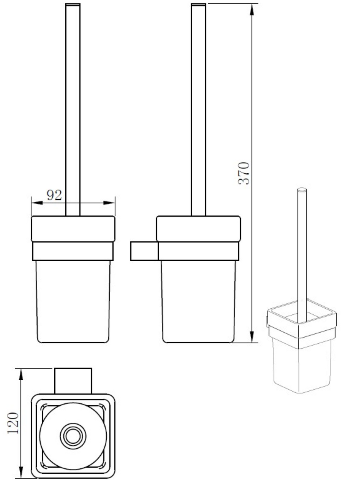 Kartell K-VIT Premium Toilet Brush Set – Matt Black (ACC318)