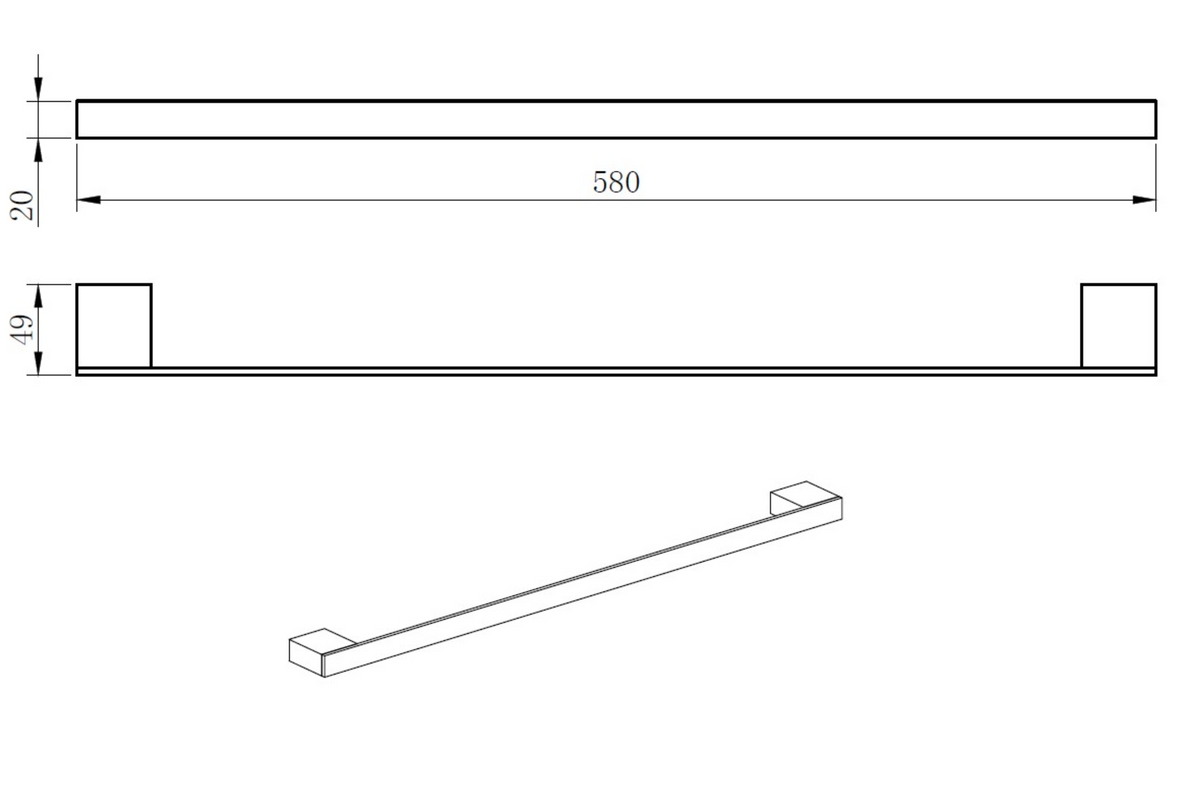Kartell K-VIT Premium Towel Bar – Brushed Brass (ACC331)