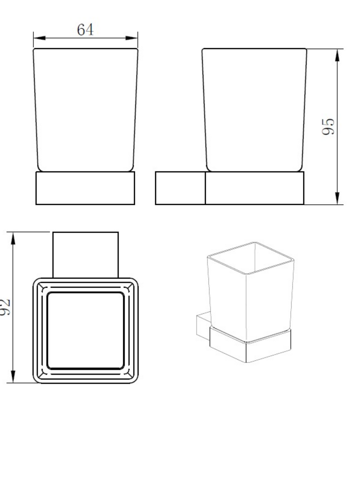 Kartell K-VIT Premium Tumbler Holder – Brushed Nickel (ACC325)