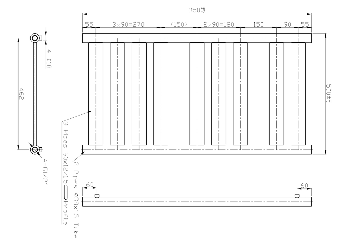 Kartell K-VIT Newark Designer Radiator Chrome (EWR)(EWR-1)