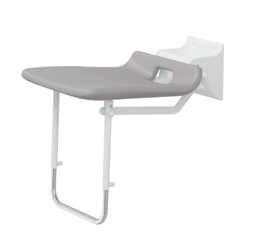 Pressalit VALUE IV Folding Shower Seat With Supporting Leg, Fixed Height Anthracite (R1622000112)