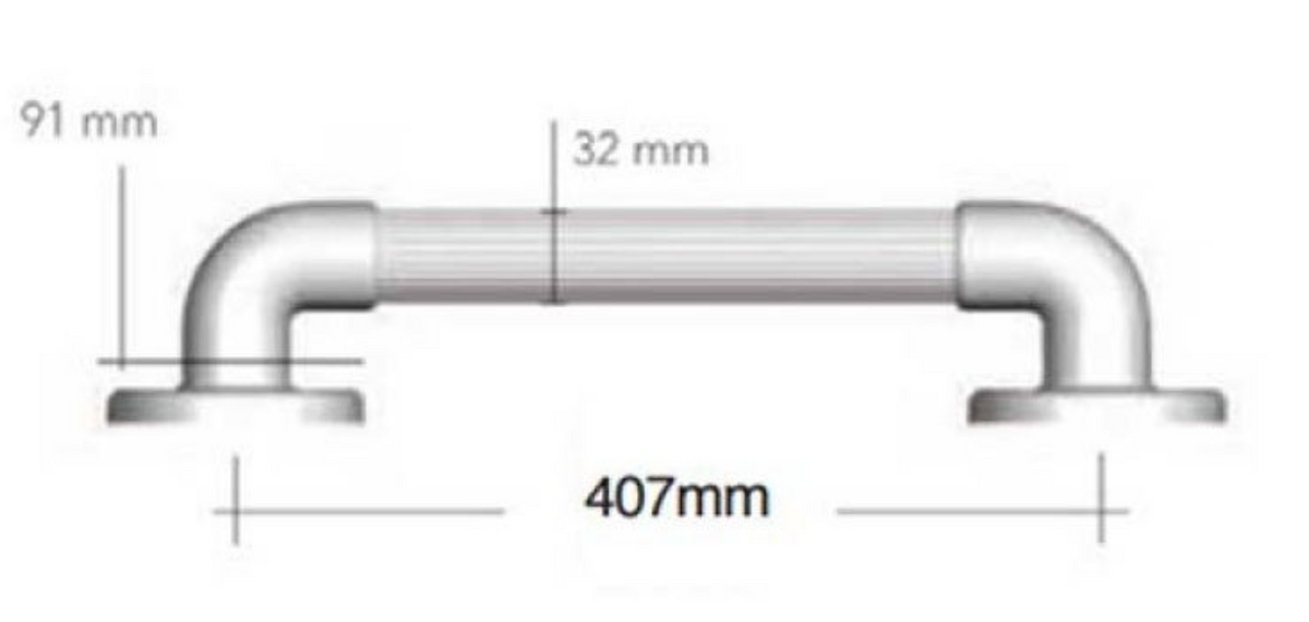 AKW 1900 Series Heavy Duty Fluted Grab Rail – Straight or Angled, White or Blue, photo 5