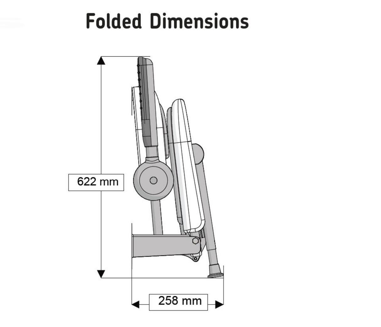 AKW 3000 Series Shower Seat with Grey Padded Back and Arms (03131P)