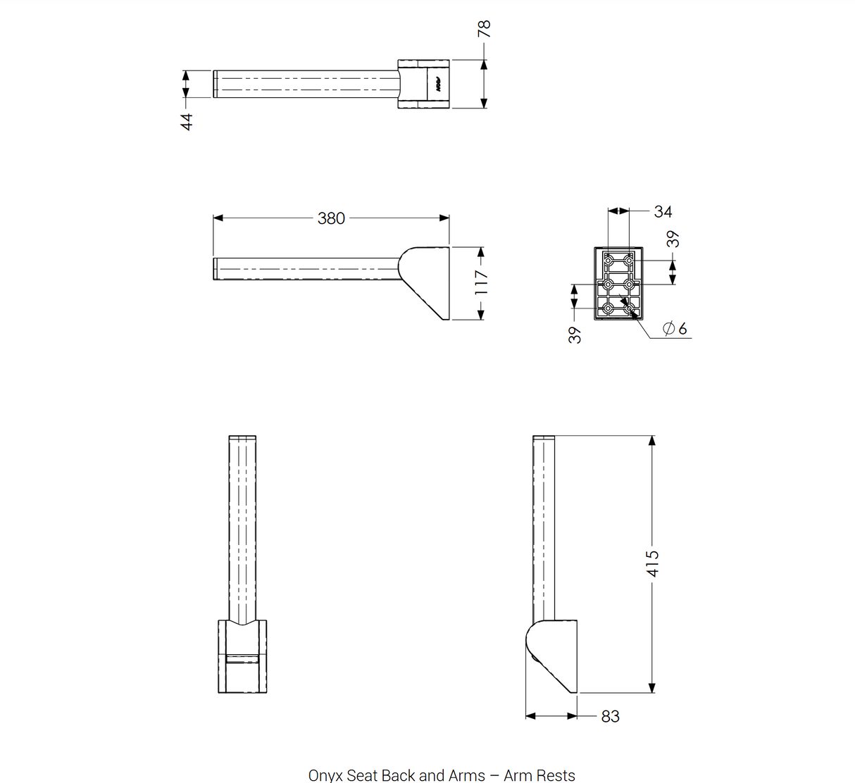 AKW Onyx Shower Seat with Back and Arms - White (02803WH-LS)