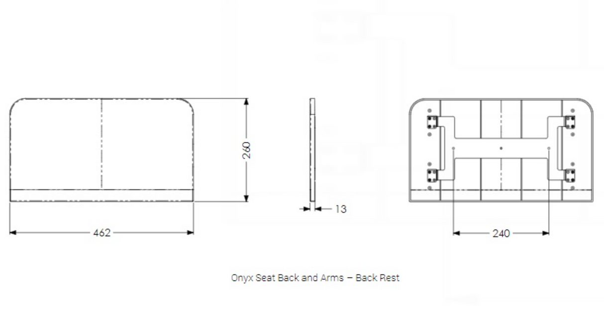 AKW Onyx Seat Back And Arms only -Black (02820BK-LS)