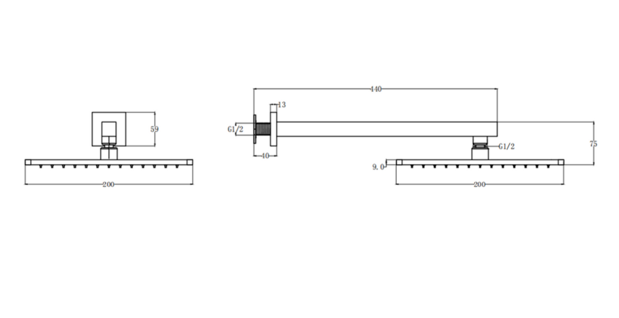 Kartell K-VIT Element Option 4 Thermostatic Concealed Shower with Overhead Drencher and Separate Handshower (SHO010EL)(SHO073CU)(SHO106S)