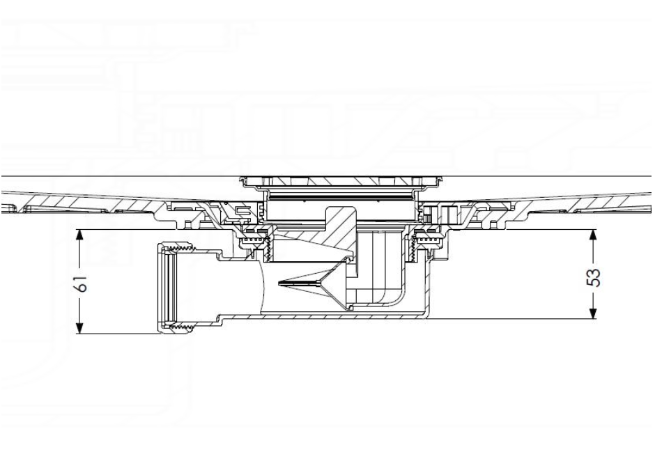 AKW Tuff Form 1 Part Gravity Stainless Steel Waste Adaptor - Tiled Floors (25418-UK)