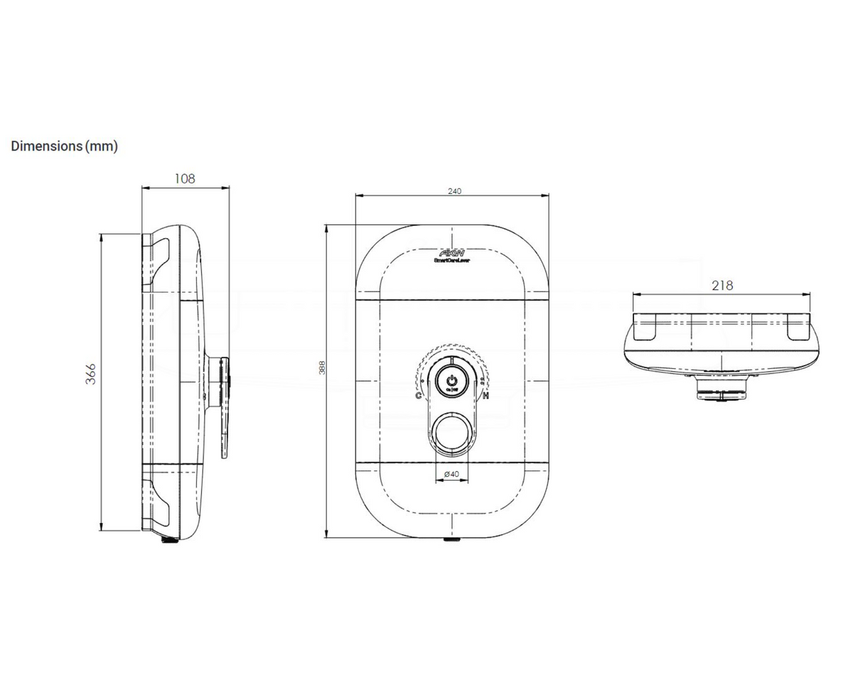 AKW SmartCare Lever White 8.5kw with Care Accessory Kit (29090CGR)