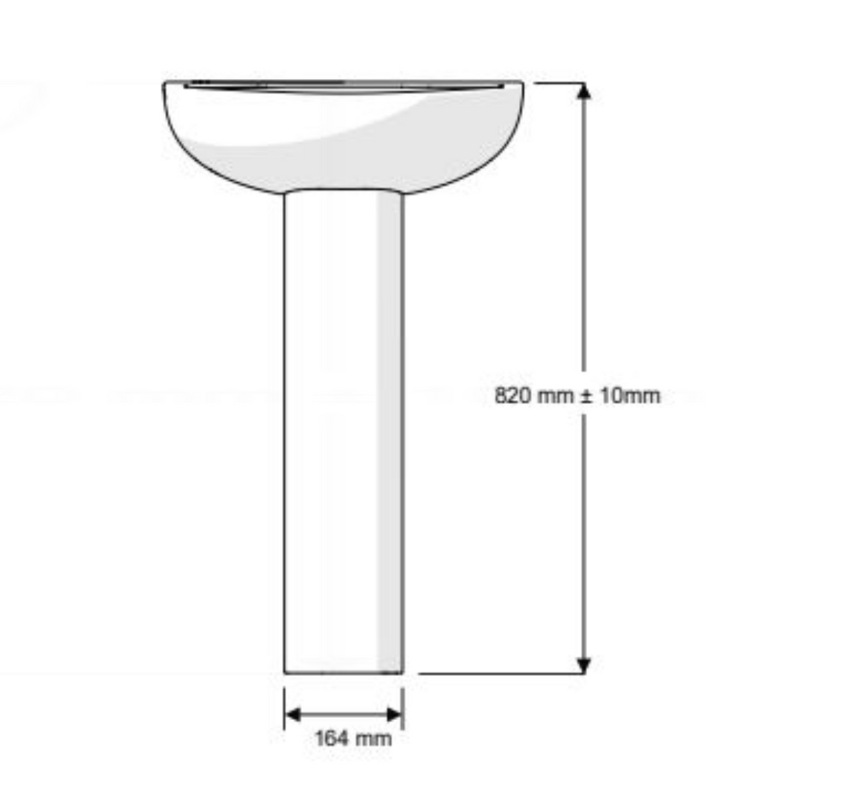 AKW Navlin Wash Basin 500mm 1 Tap Hole (23578)