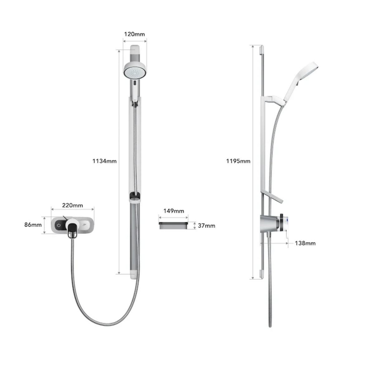 Mira Select Flex High Contrast TMV3 Thermostatic Mixer Shower – Chrome (06MS11)