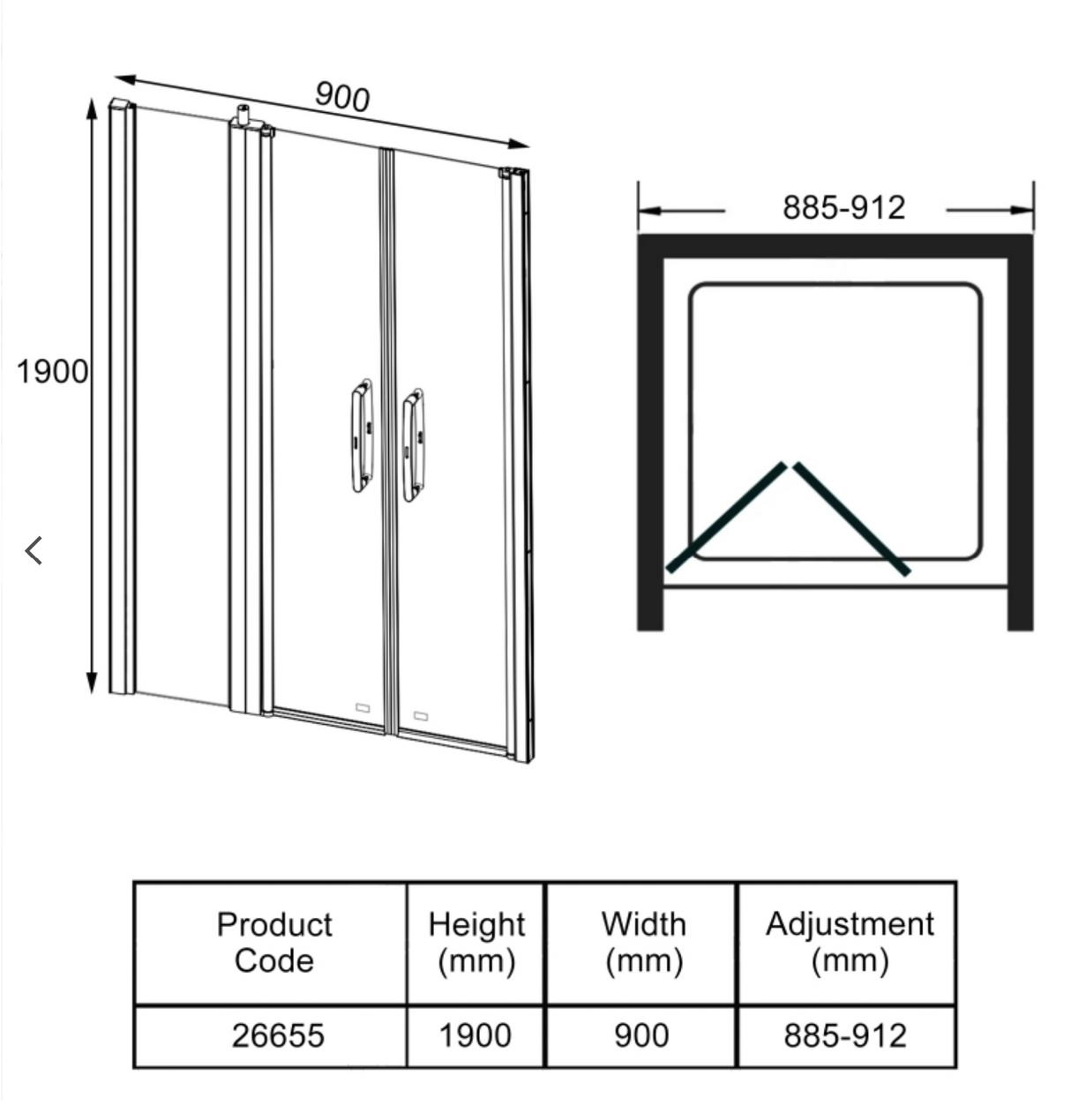AKW Larenco Full Height Saloon Doors 900mm (26655)