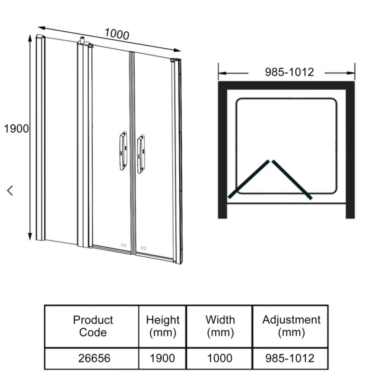 AKW Larenco Full Height Saloon Doors 1000mm (26656)