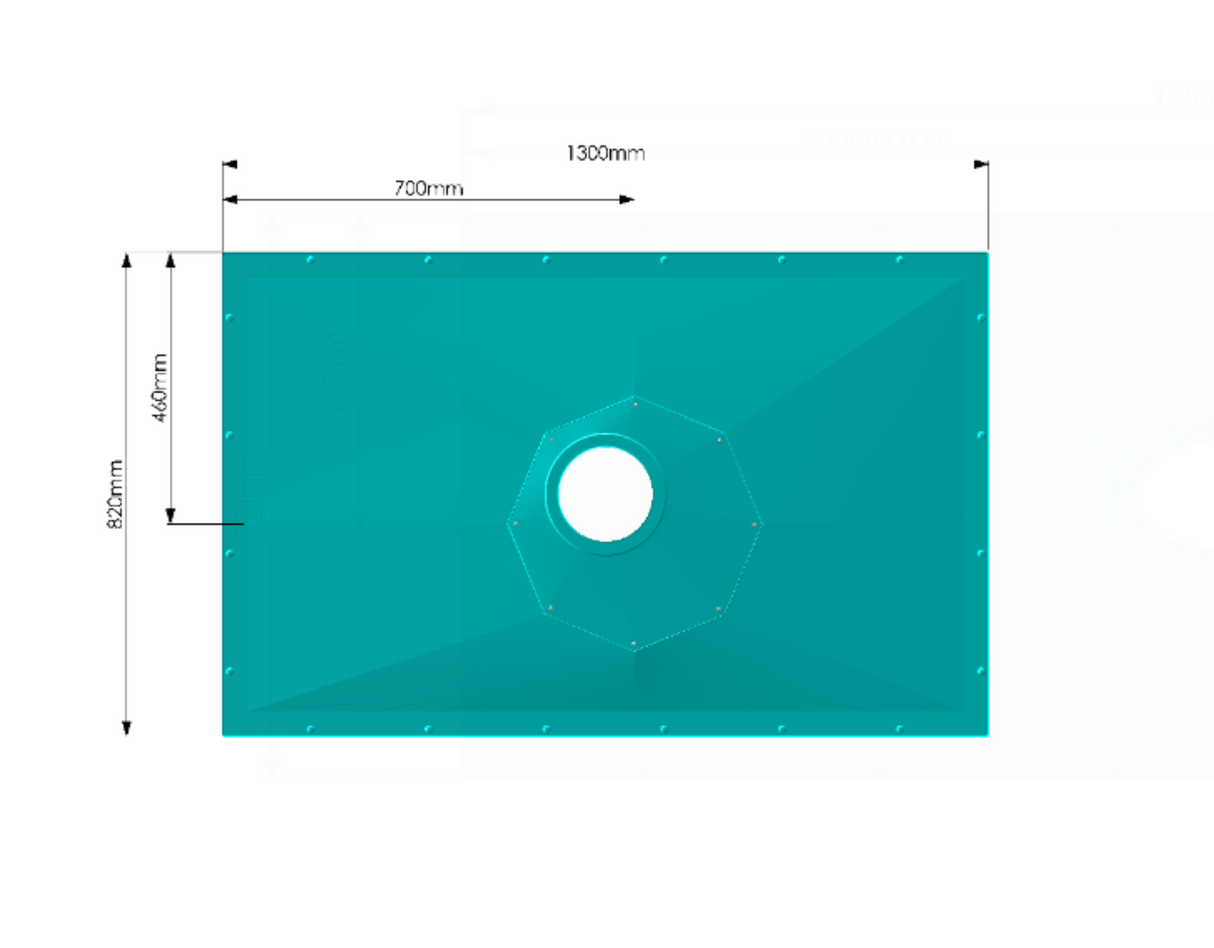 AKW Tuff Form8 1300× 820mm Wet Room Former Without Waste – (21134)