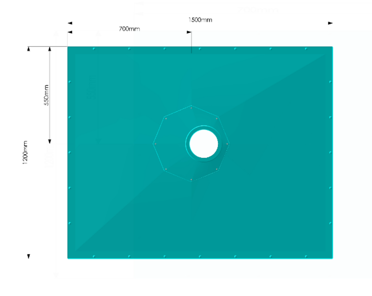 AKW Tuff Form8 1500× 1200mm Wet Room Former Without Waste – (21137)