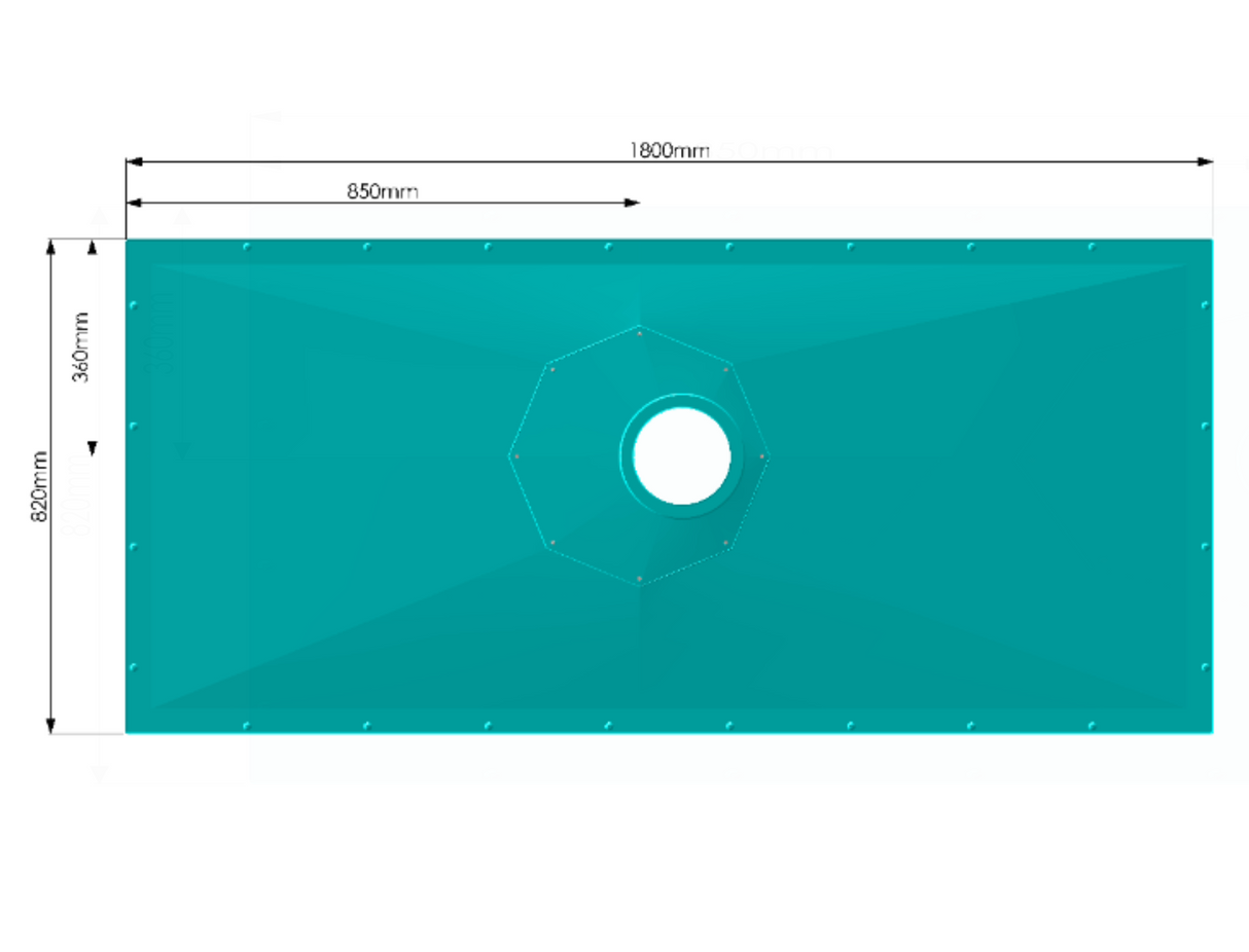 AKW Tuff Form8 1800× 820mm Wet Room Former Without Waste – (21138)