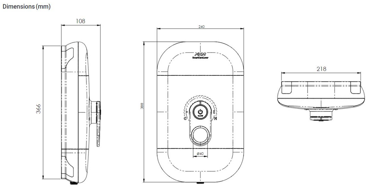 AKW SmartCare Lever White With Silver - White Kit 9.5KW (29091WH)