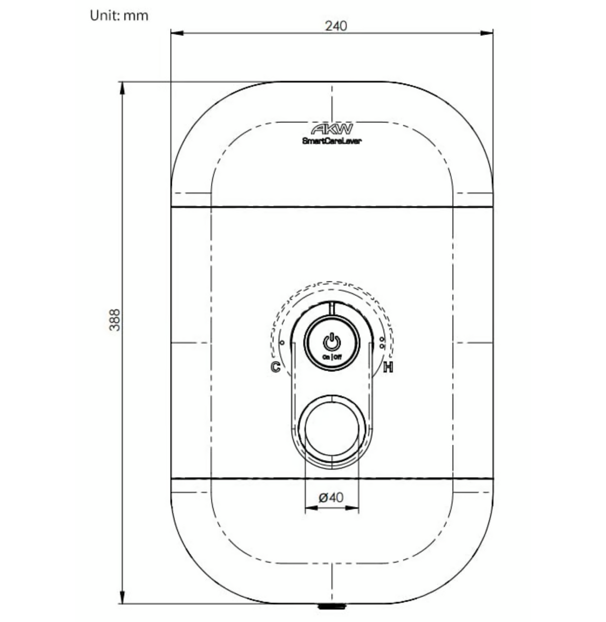AKW SmartCare Lever 9.5kW and Chrome Care Kit (29091CH)