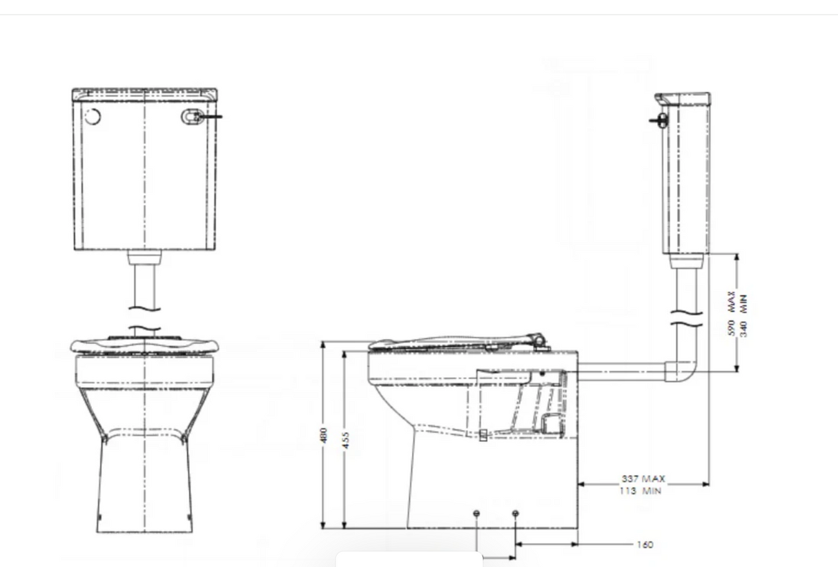 AKW Navlin Raised Height Low Level WC Suite (28322)