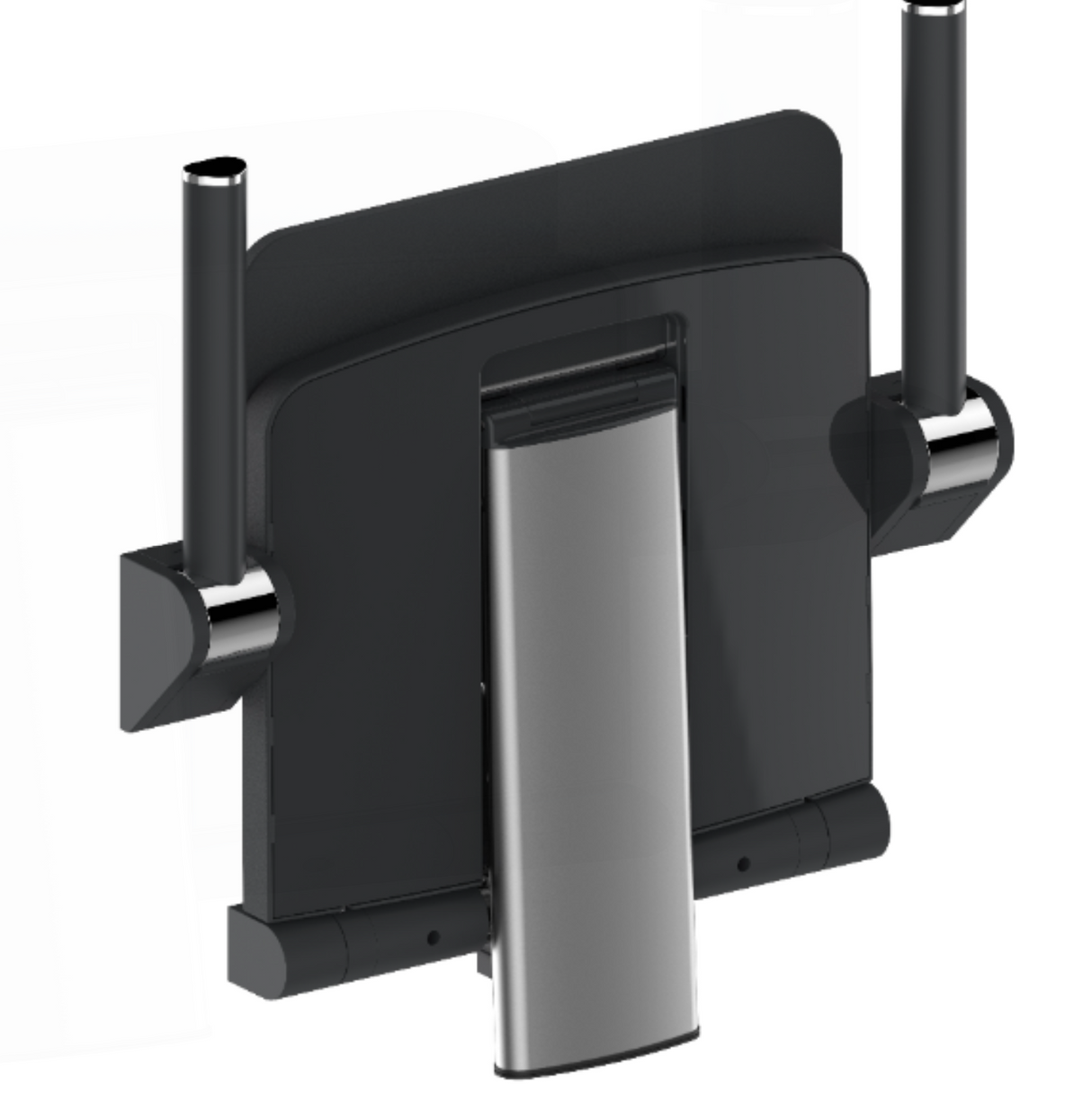 AKW Onyx Compact Shower Seat With Back, Arms & Leg - Black (02804BK-LS)