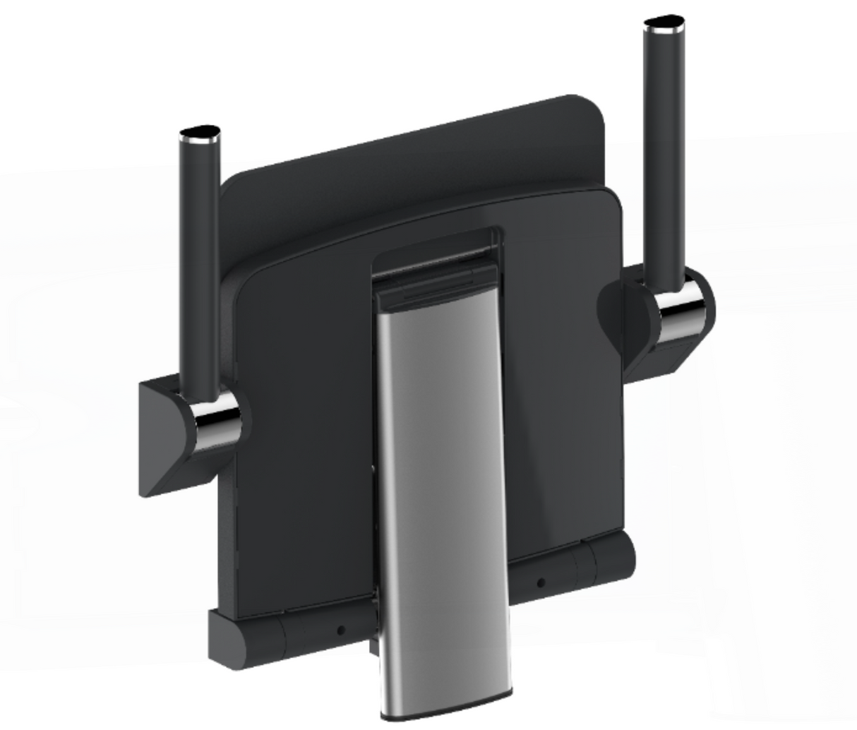 AKW Onyx Shower Seat With Back, Arms & Adjustable Leg - Black (02811BK-LS)