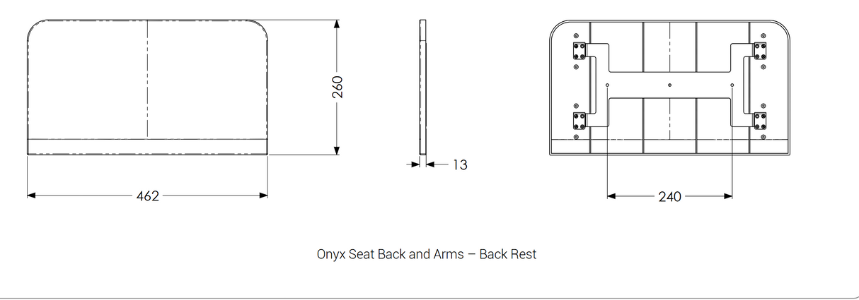 AKW Onyx Shower Seat With Back, Arms & Adjustable Leg - Black (02811BK-LS)