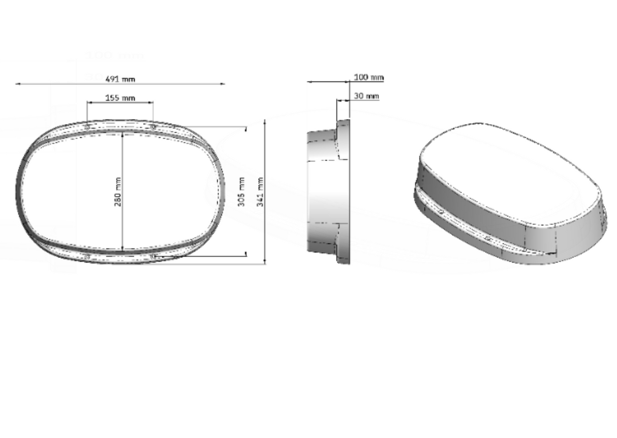 AKW Toilet Plinth 100mm High SMC (25043S)