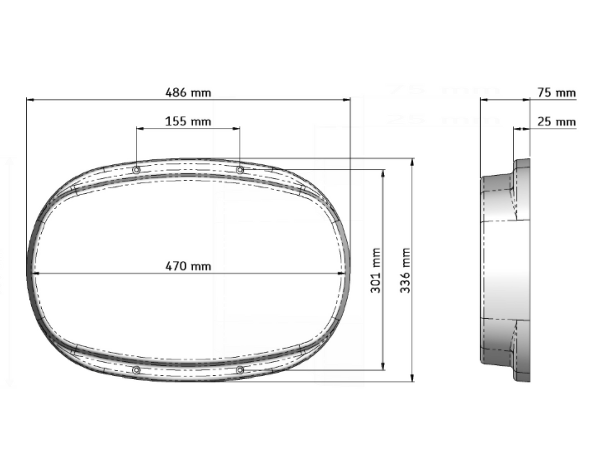 AKW Toilet Plinth 75mm High SMC (25044S)
