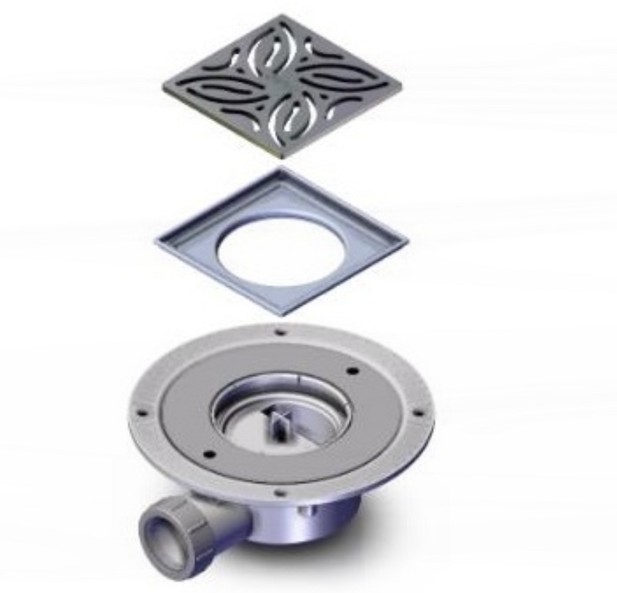 AKW Tuff Form 1 Part Gravity Stainless Steel Waste Adaptor - Tiled Floors (25418-UK)