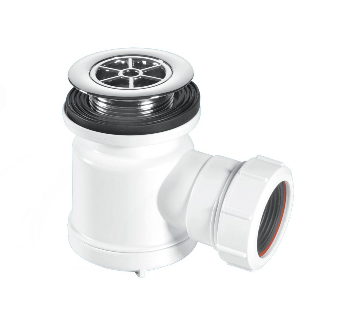 AKW Tuff Form 2 Part Gravity Stainless Steel Waste Adaptor with GW19 Waste - Tiled Floors (21319)