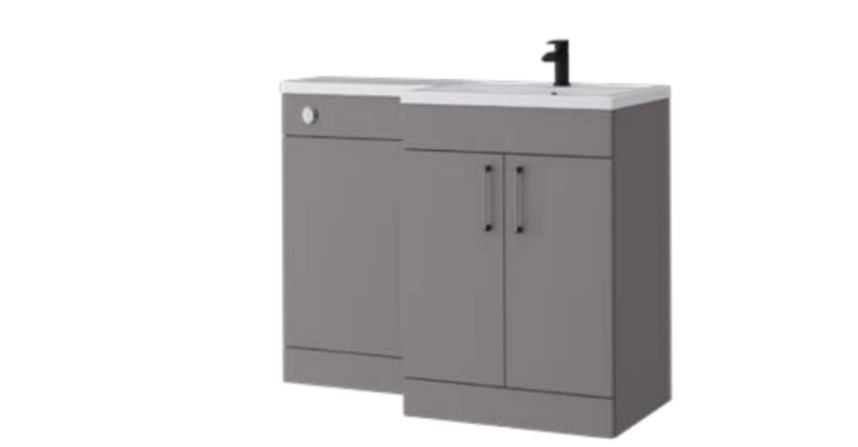 Kartell K-VIT Dove 1100mm L-shaped furniture pack right hand in slate grey