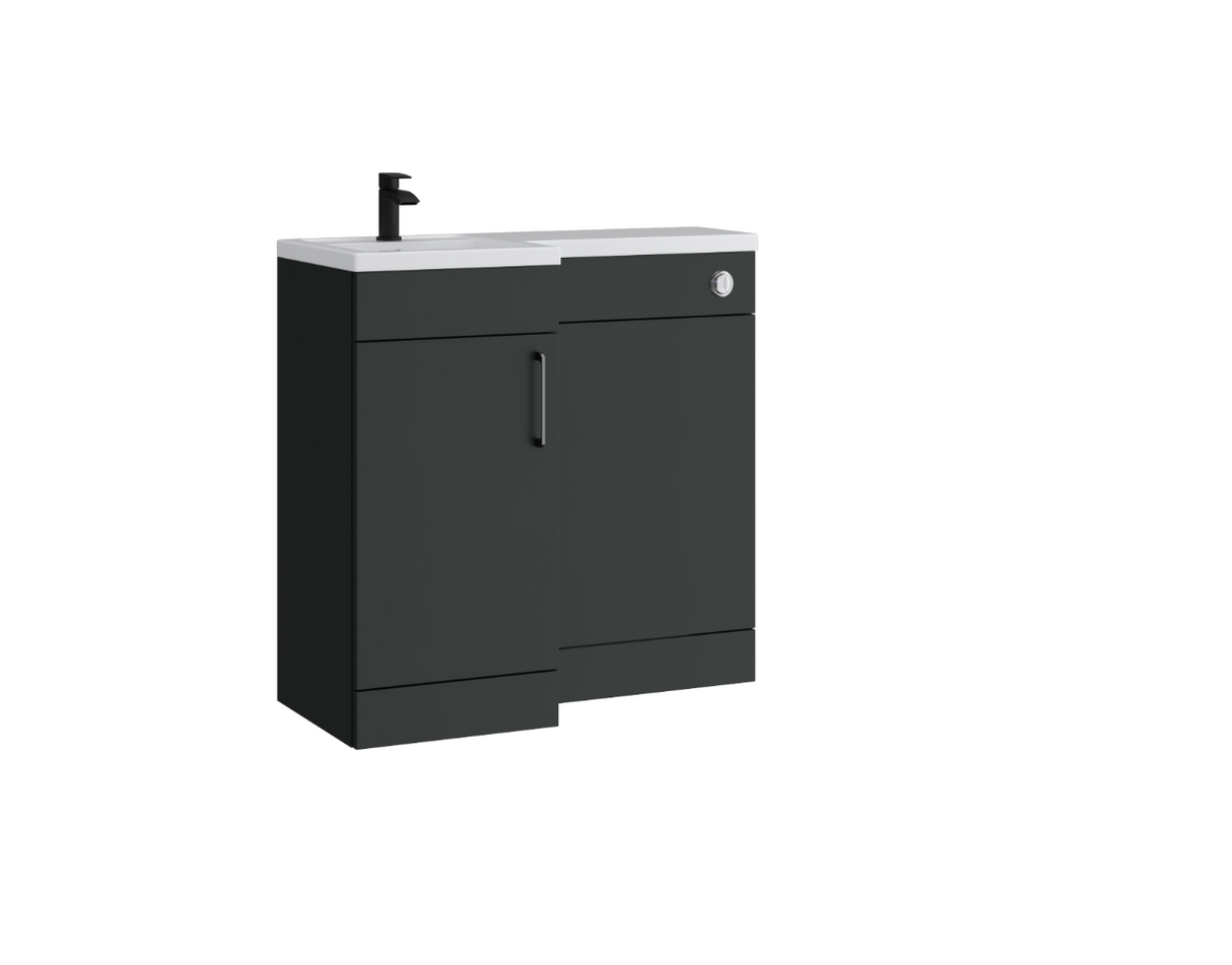 Kartell K-VIT Dove 900mm L-shaped furniture pack in matt anthracite