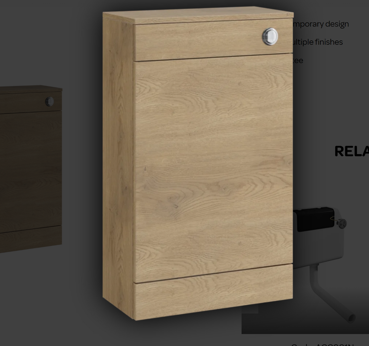 Kartell K-VIT Dove 500mm WC unit in torro oak