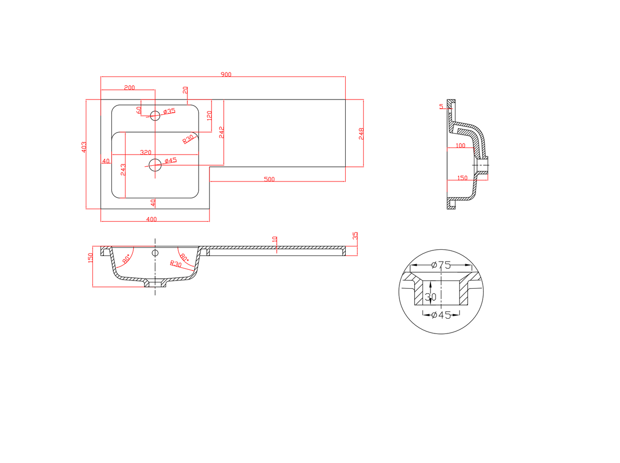 Kartell K-VIT Dove 900mm L-Shaped Door Unit Left-Hand Furniture Pack - Torro Oak- Cistern Included (DOVLSVU-TO - DOVLSWC-TO - MAT900LH - ACC001N)