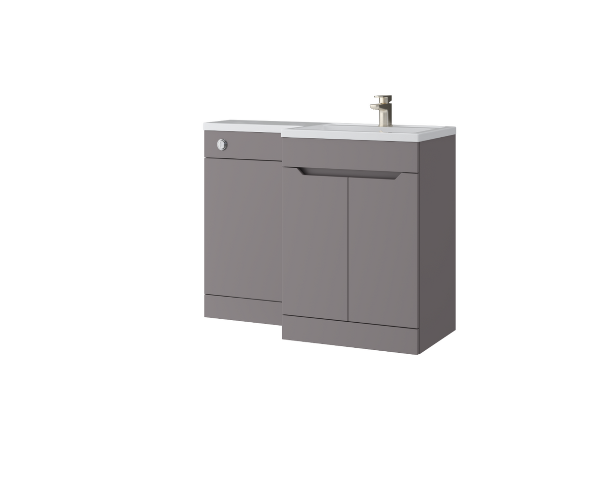 Kartell K-VIT Urban 1100mm L-Shaped Furniture Pack, Right Hand - basin on the right - Slate Grey