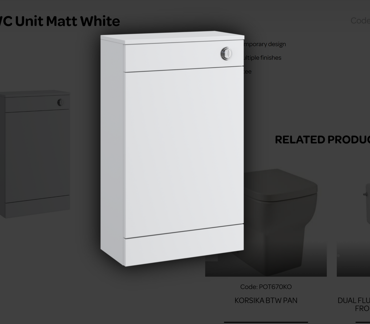Urban 500mm WC Unit - Matt White
