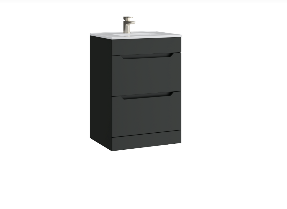 Urban 600mm 2 Drawer Wall Mounted Unit - Matt Anthracite