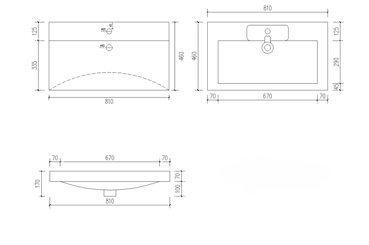 Kartell K-VIT Moon 800mm 2 Drawer Wall Mounted Unit With Ceramic Basin-Matt White (MOON800WM-W MOON800BAS)