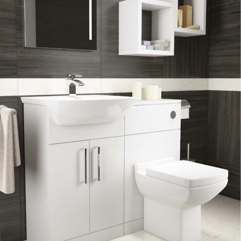 Kartell K-VIT Pure 500mm WC Unit Set- White (POT266PU-POT265PU-ACC001N-IMP500WC)