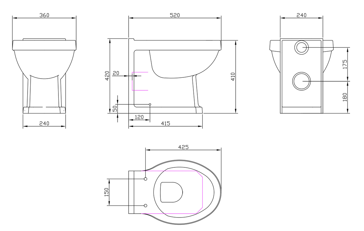 Kartell K-VIT Astley Back To Wall Pan (POT032AS)
