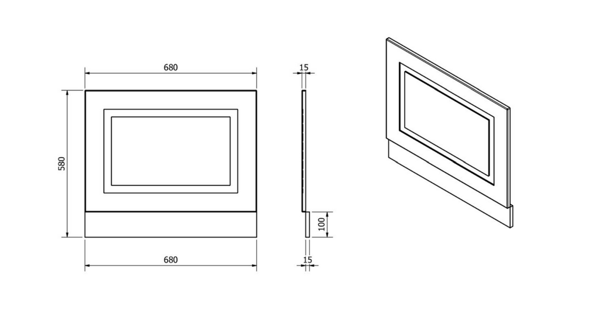 Kartell K-VIT Astley 700mm End Panel- Matt Grey (FUR532AS)