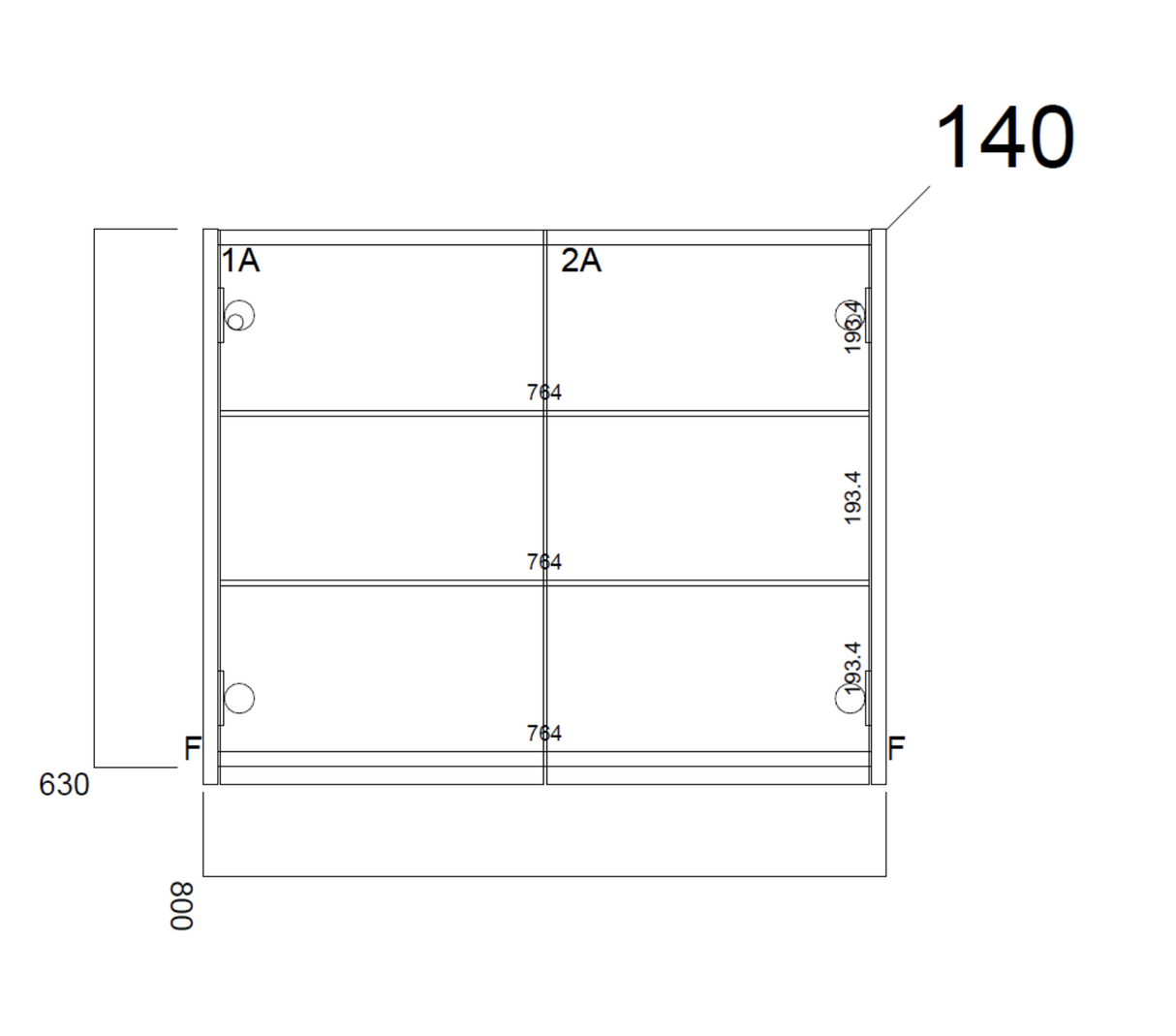 Kartell K-VIT Purity 800mm Mirror Cabinet - White Gloss (FUR096PU)