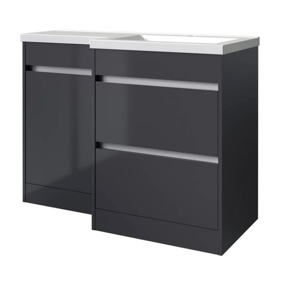 Kartell K-VIT City 1100mm L-Shaped Furniture Set, Right Hand - Storm Grey Gloss